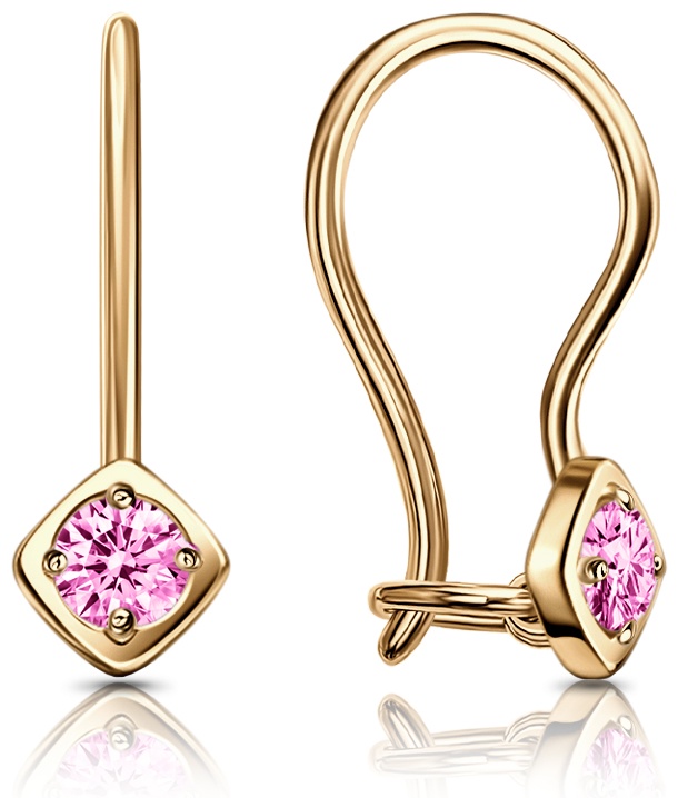 Серьги Lucente EAR-LU-585-071503 вес 0.894 г золото, фианит