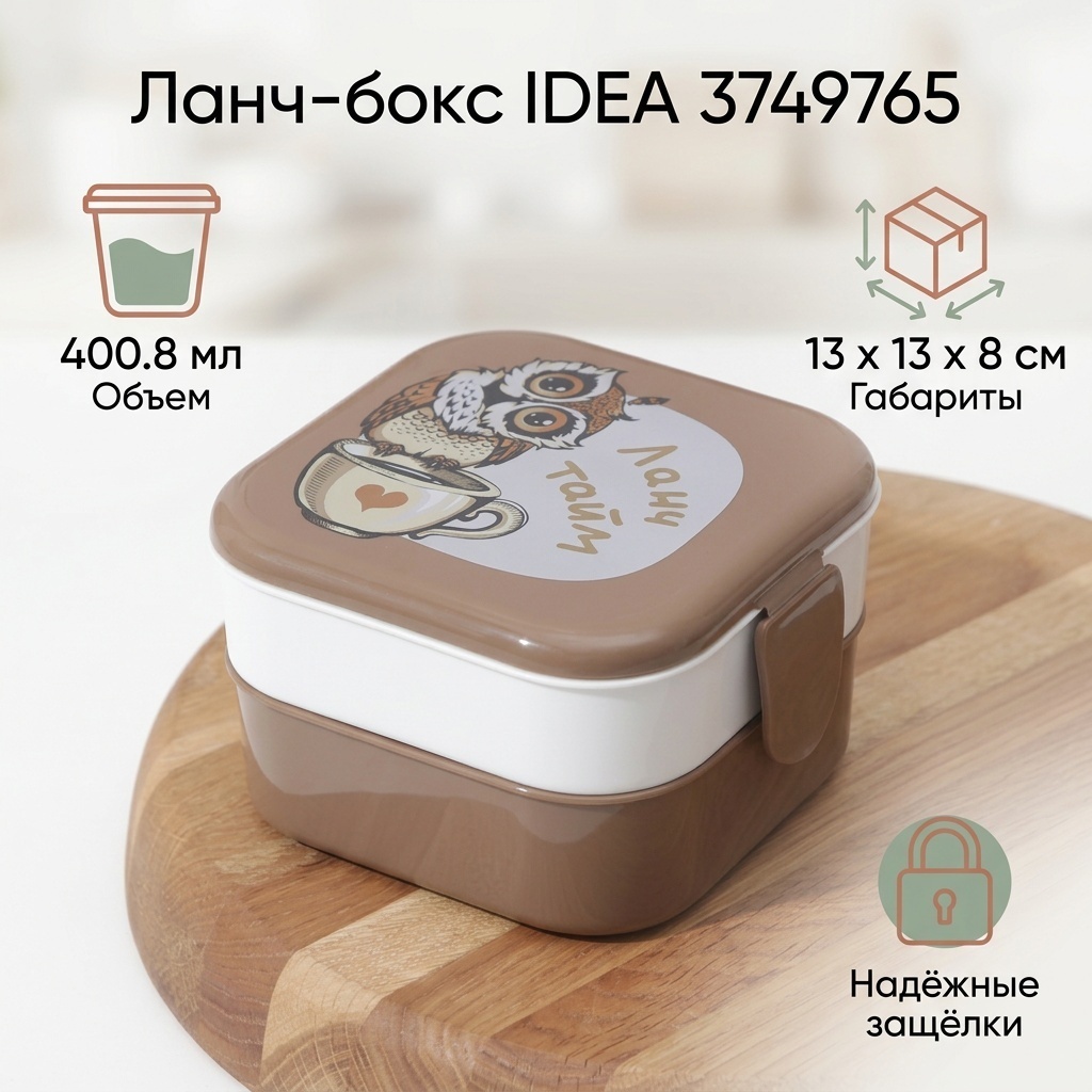 IDEA ланч-бокс 3749765 1 шт, пластик