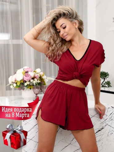 Шорты бордовый