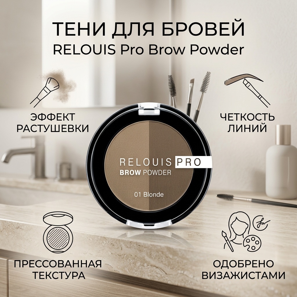 RELOUIS тени Pro Brow Powder 01 Blonde