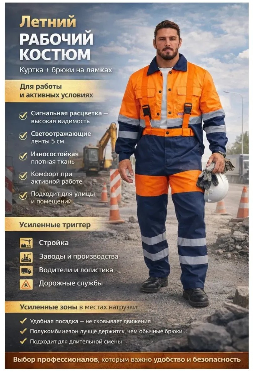Спецодежда для мужчин оранжевый