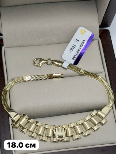 Sandu gold 6508165234 длина 18 см, вес 5.7 г золото, плетение снейк