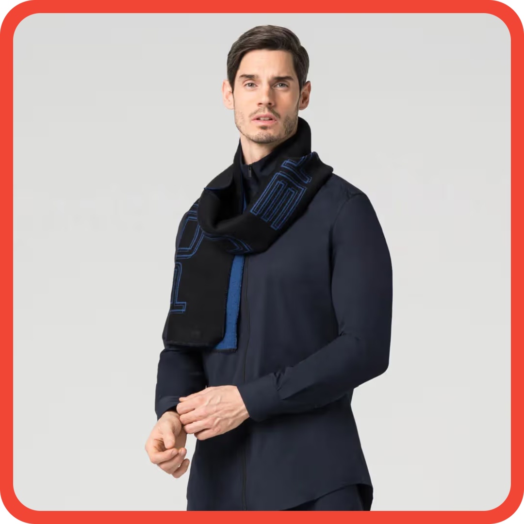 Шарф Porsche Design хлопок, шерсть 180 x 35 см