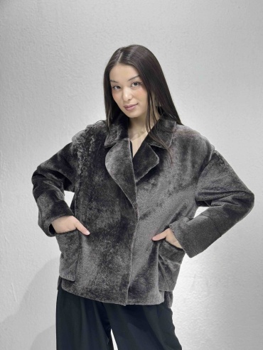 Шуба EMILIA RINZI серый, мультиколор