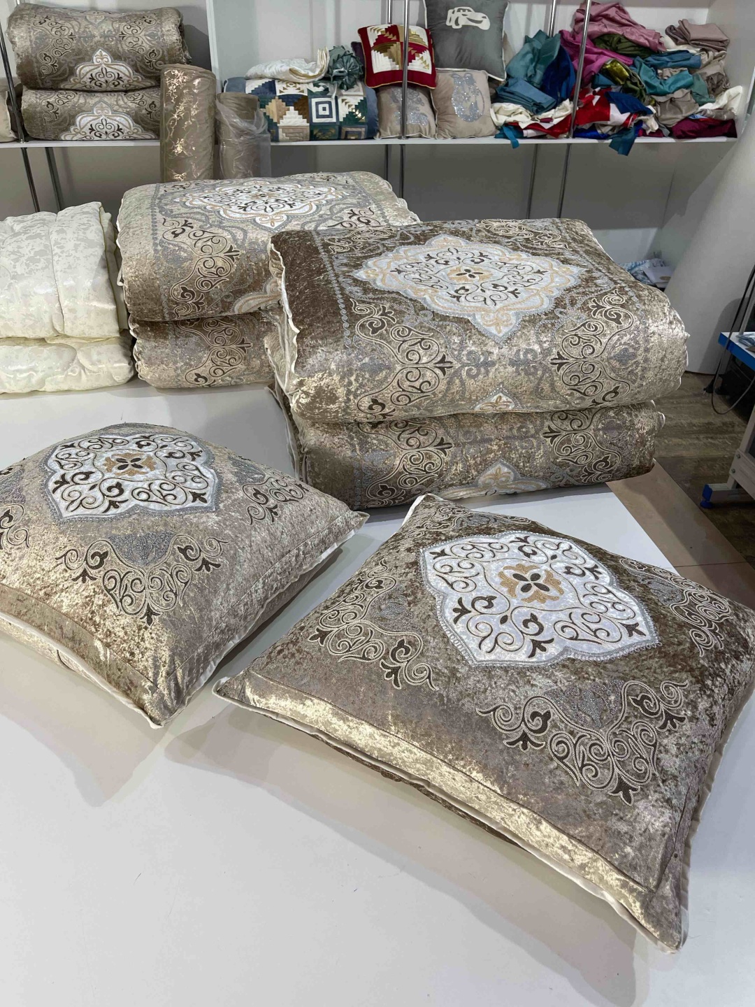 Samruk körpe комплект корпе с подушками 220x80 см, вата, коричневый