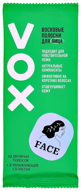 Воск пленочный VOX Green Face плотность средняя в полосках 12 шт