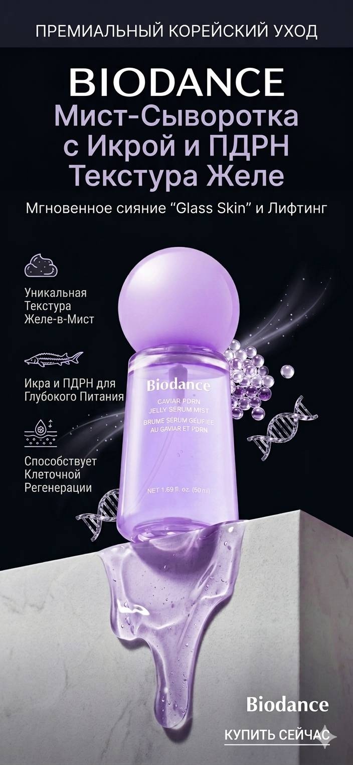 Biodance мист Caviar PDRN Jelly Serum Mist 50 мл