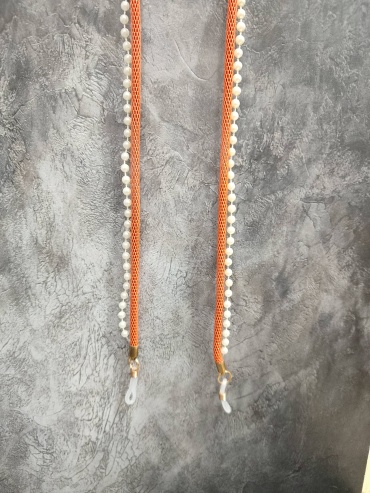 Шнурок для очков Accessories белый, оранжевый 105 см