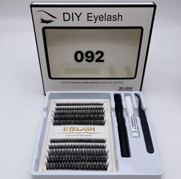Diy Eyelashes 092 пучковые D 0.07 мм черный mix 10-16 мм