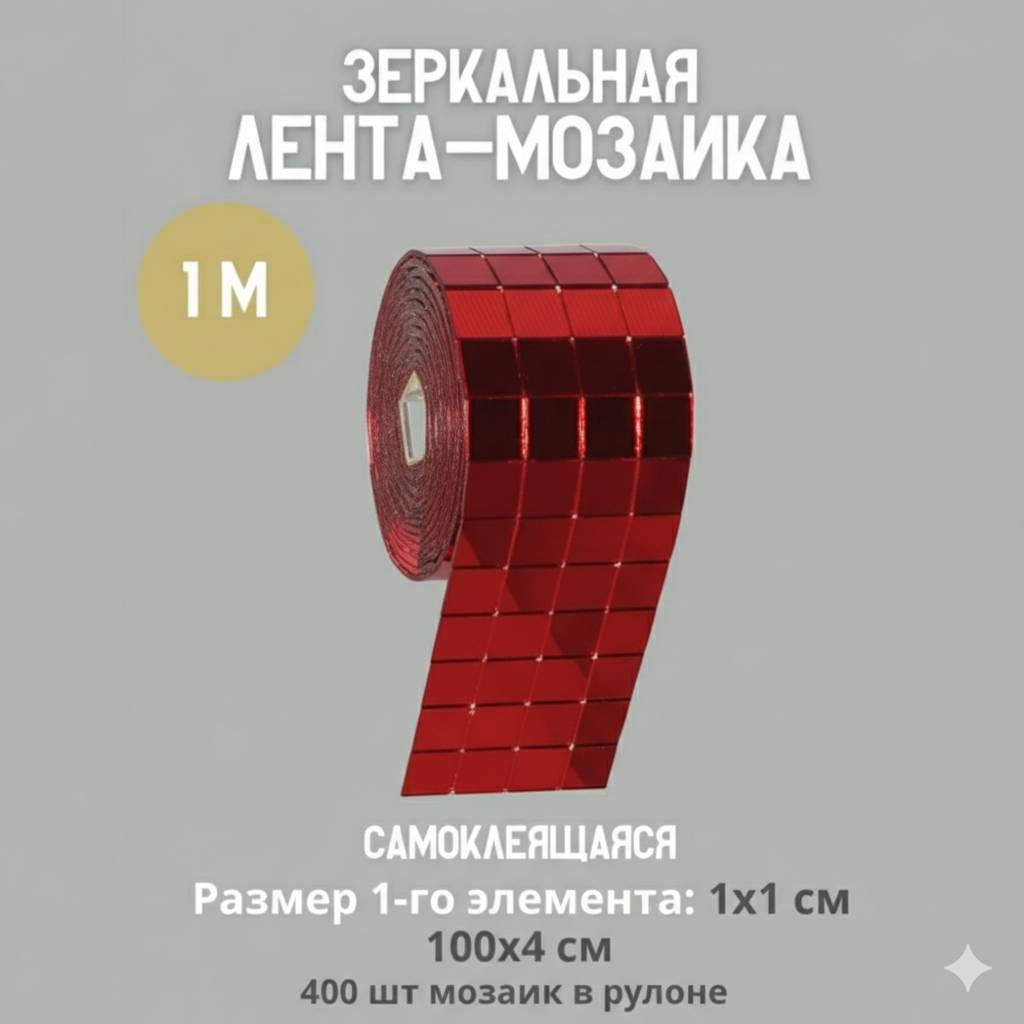 Зеркальная плитка настенное, напольное, настольное S-ta 100x4 см