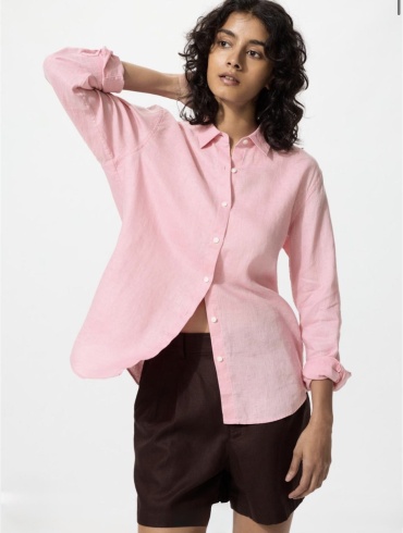Рубашка Uniqlo розовый