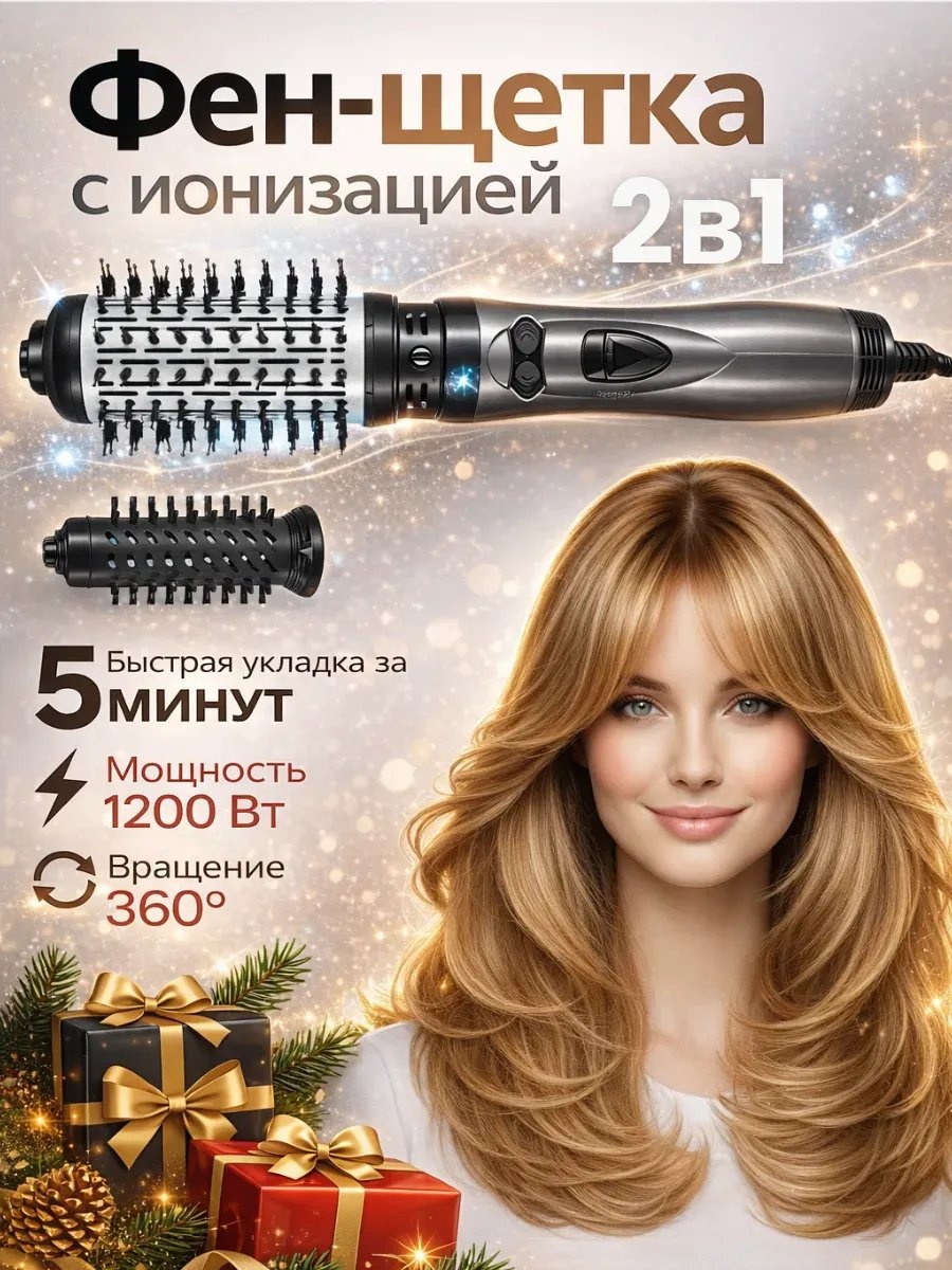 756040536 фен-щетка серый