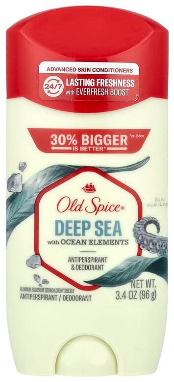 Old Spice Антиперспирант и дезодорант, Deep Sea with Ocean Elements, 96 г (3,4 унции) дезодорант-антиперспирант для мужчин 96 г