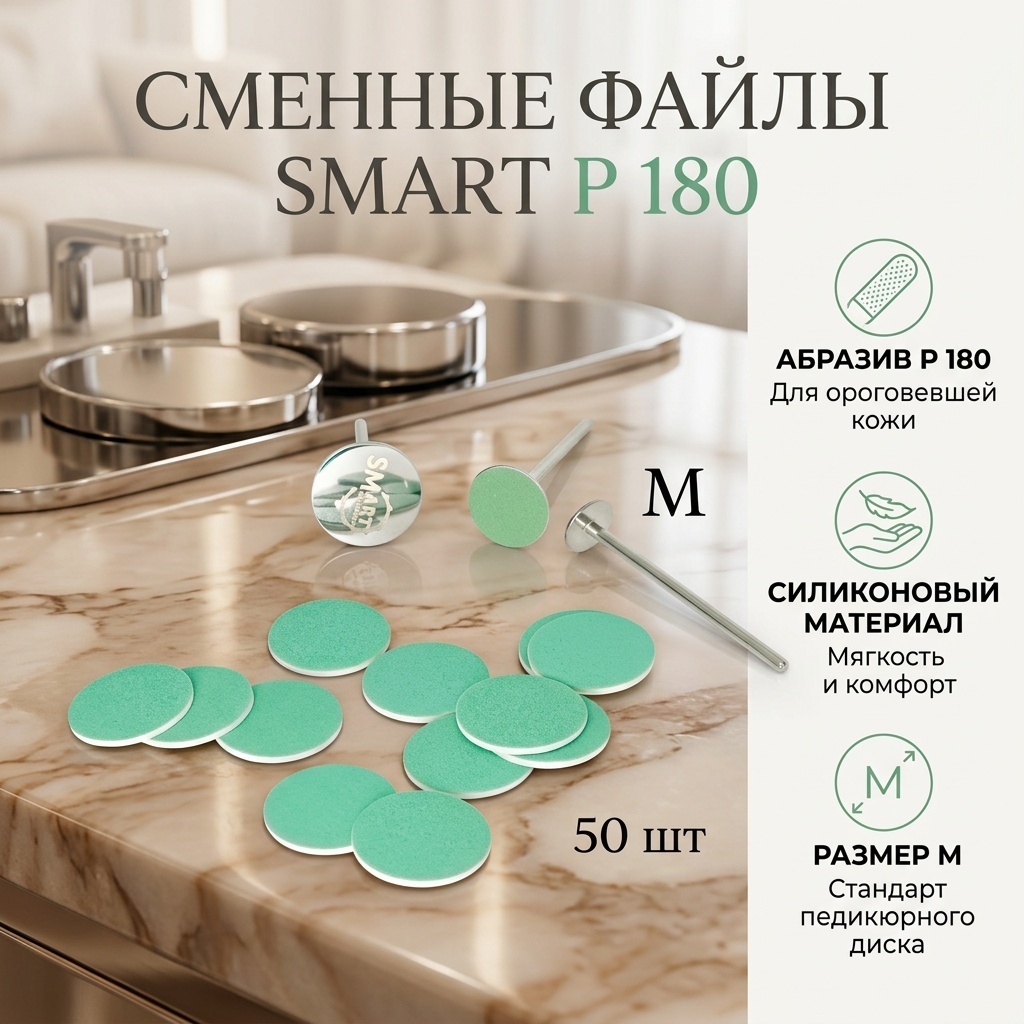 SMART сменные файлы для педикюрного диска P 180 50 шт