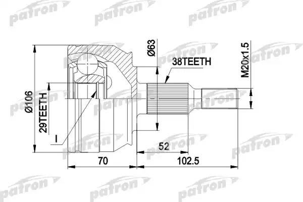 PATRON шрус наружный PCV1033