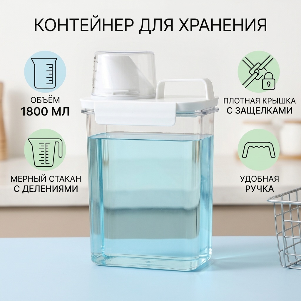 Контейнер для моющих средств 13x8x24 см, пластик
