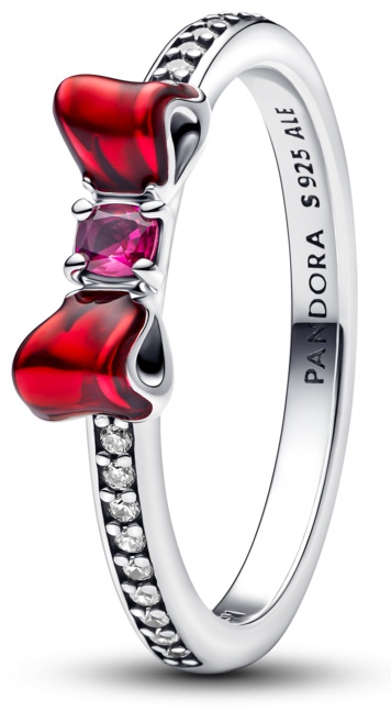 Кольцо PANDORA «Бант Белоснежки» Disney 193652C01-48 размер 15.3 вес 2.3 г серебро, кристалл, цирконий, эмаль