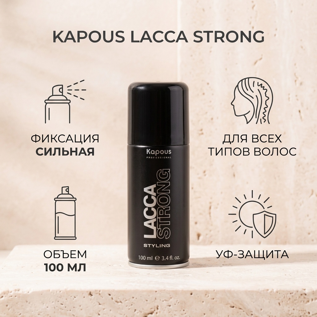 Kapous Professional Lacca Strong лак сильная фиксация 100 мл