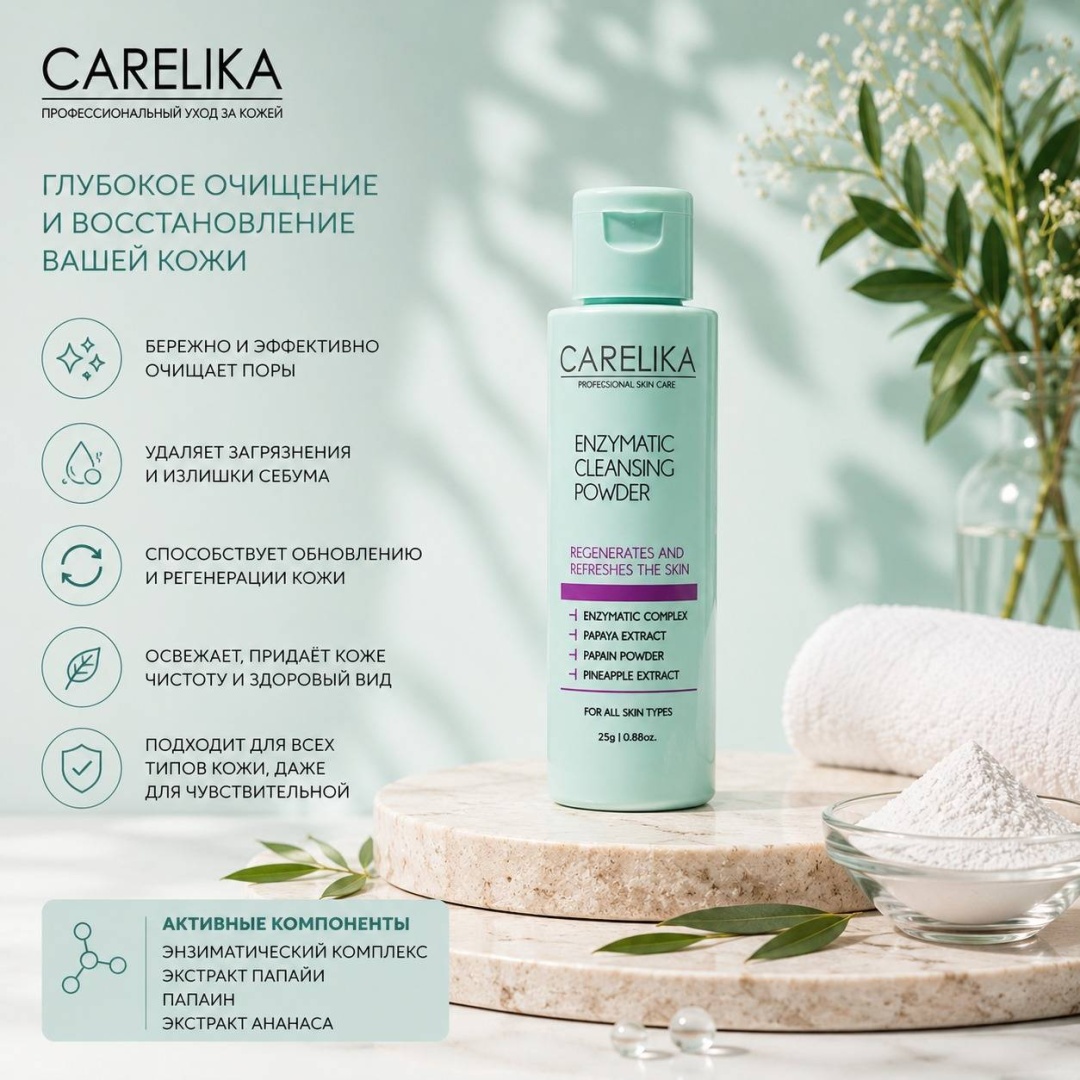 CARELIKA Enzymatic Cleansing Powder энзимная пудра 25 г