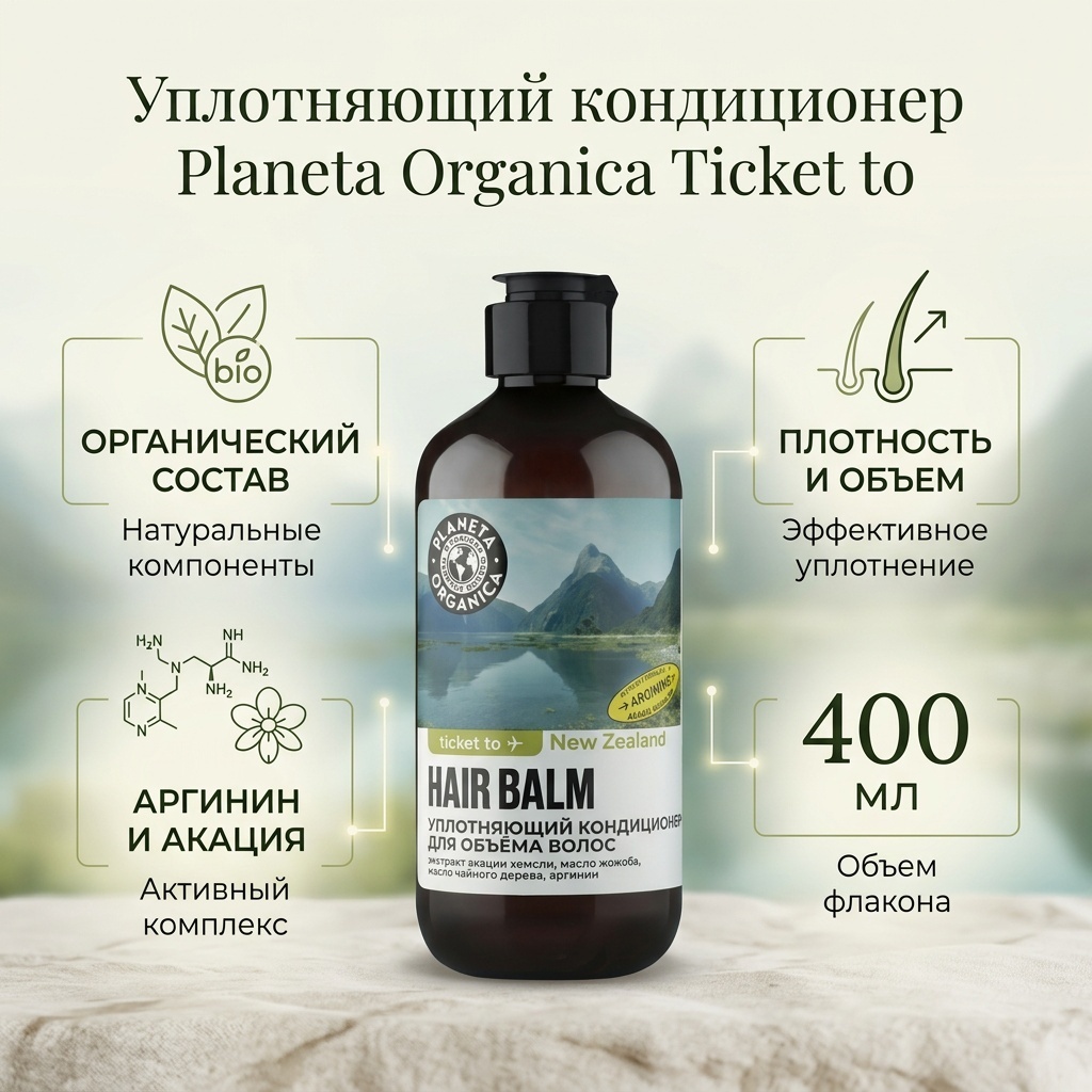 Planeta Organica Ticket to уплотняющий кондиционер 400 мл