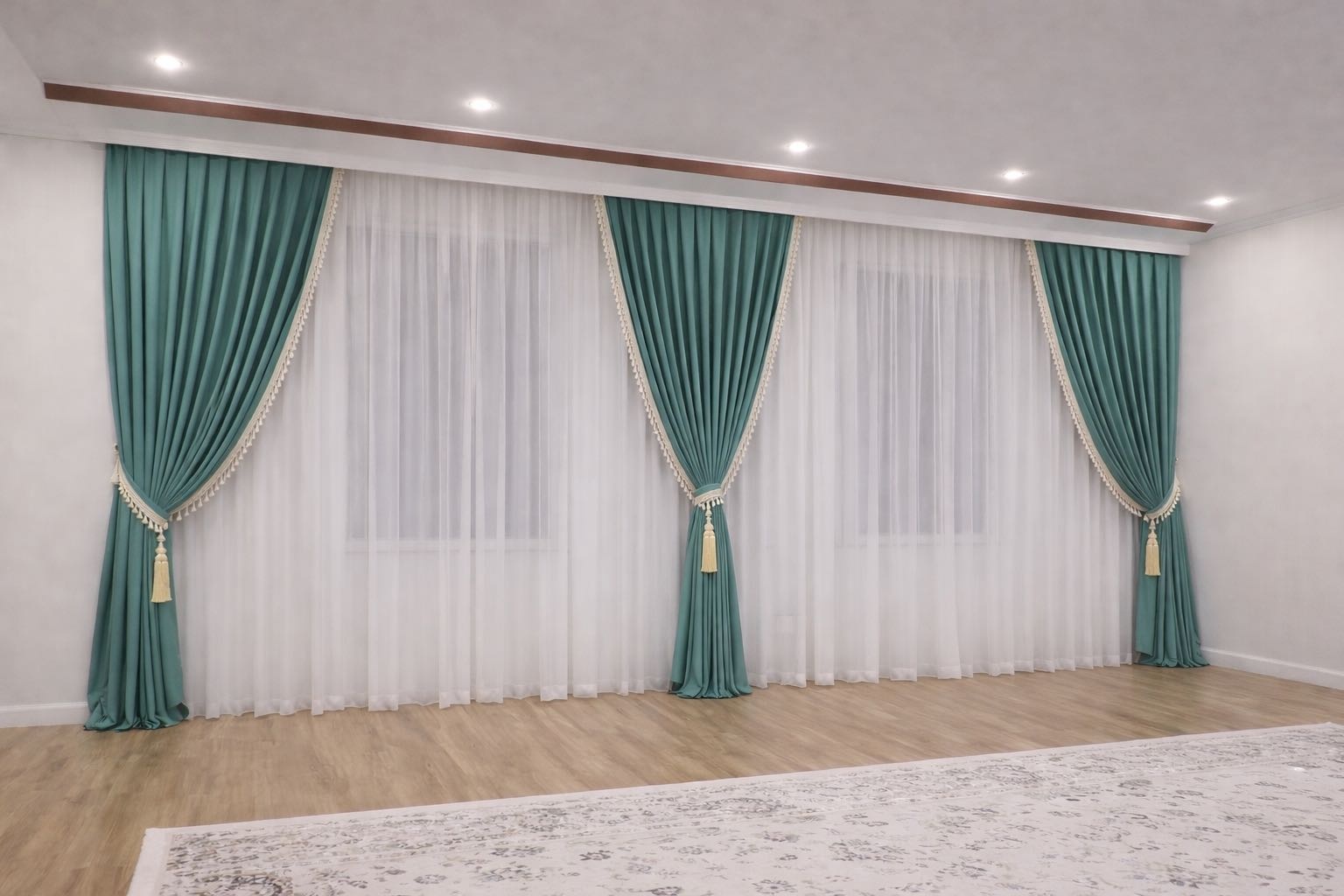 Комплект 1200x280 см 4 шт, велюр, бирюзовый