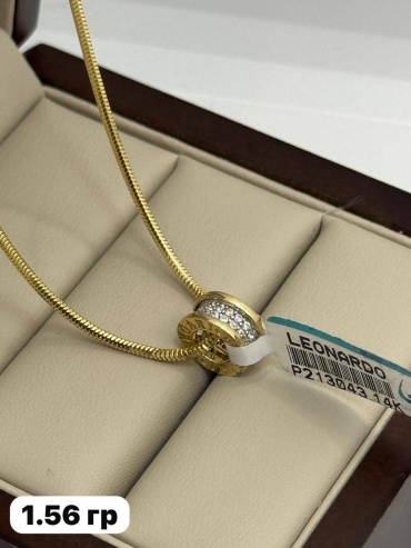 Подвеска KauDi 99876655 вес 1.56 г золото, фианит