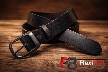 Ремень FlexiBelt натуральная кожа 120 см черный