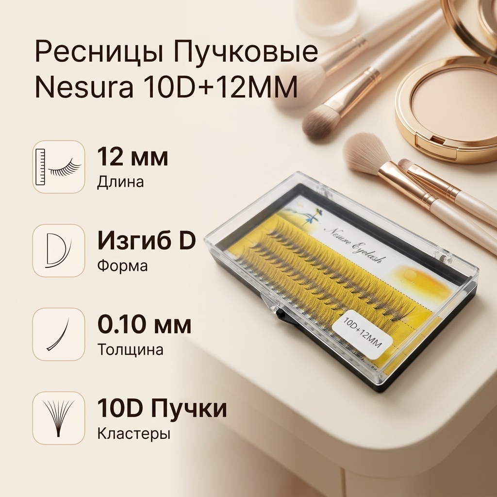NESURA пучковые D 0.10 мм черный 12 мм