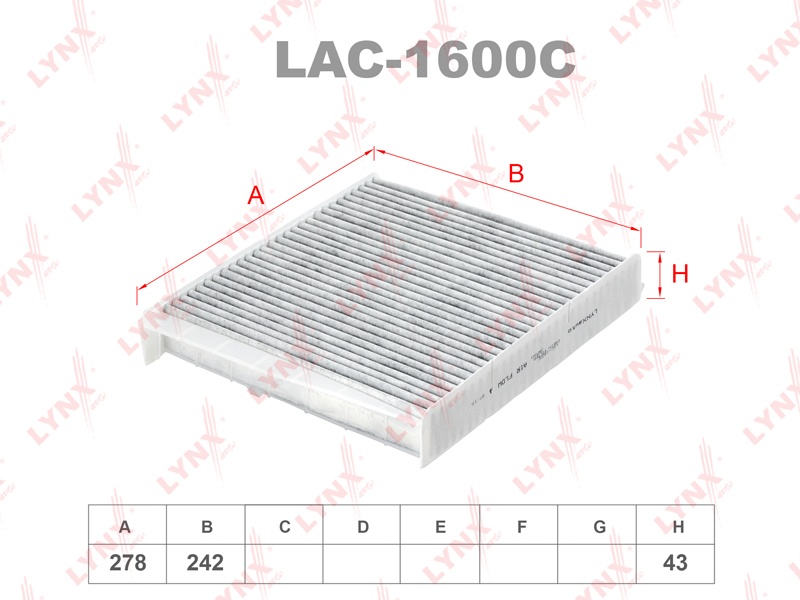 LYNXauto салонный фильтр LAC1600C