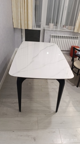 Обеденный стол Ideal TSEYU 421801558, 160х90x77 см, керамогранит, черный, белый