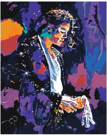 Живопись по номерам Michael Jackson Neon картина по номерам 40х50 холст на подрамнике 50x40 см