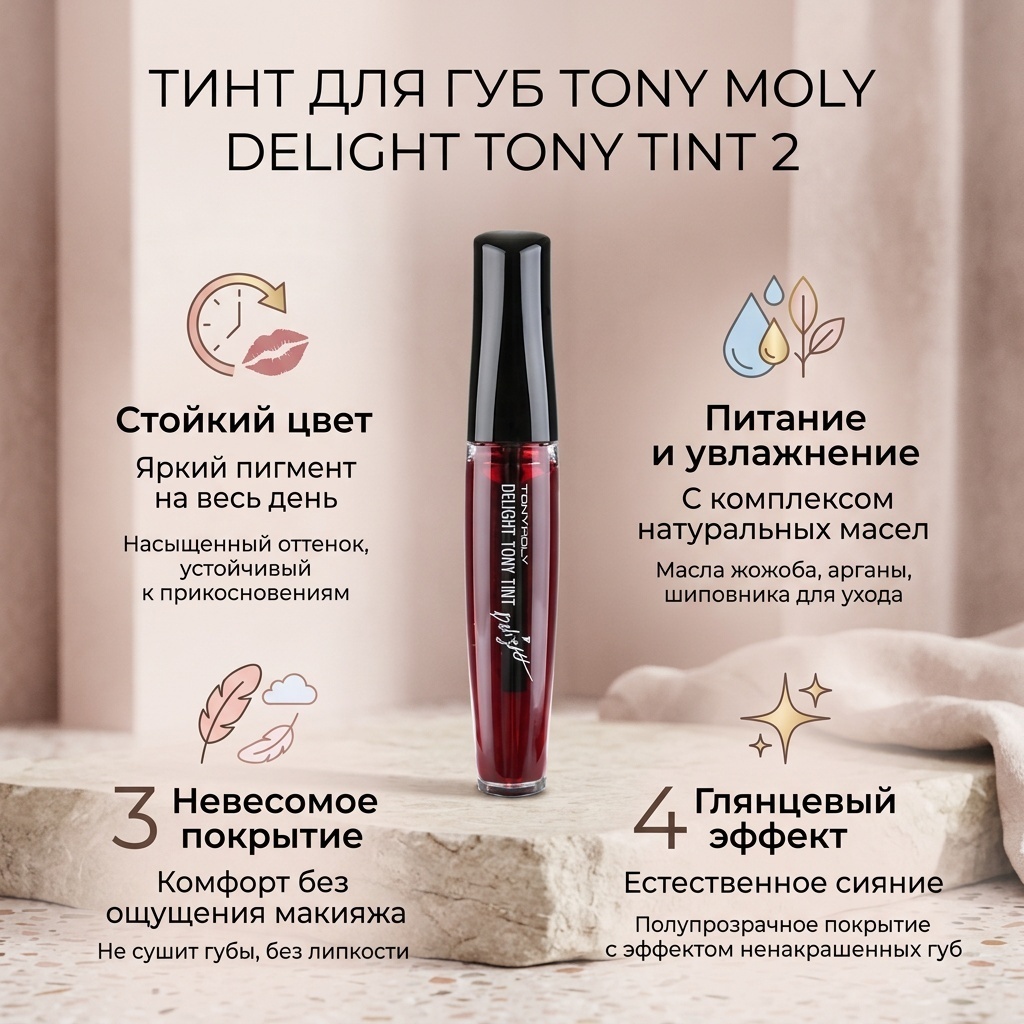 TONY MOLY Delight Tony Tint тинт для губ 2