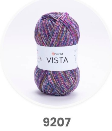 Моток YarnArt Vista Виста цветная полушерсть 9207 радуга меланж зеленый 280 м 100 г