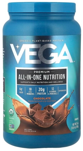 Протеин Vega Органический универсальный коктейль на растительной основе, шоколад, 708 г шоколад 708 г