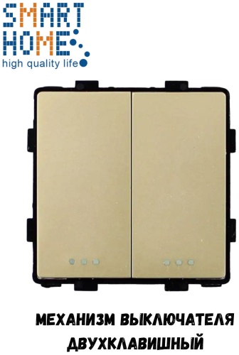 Выключатель клавишный SMART HOME MP004_GD, золотистый