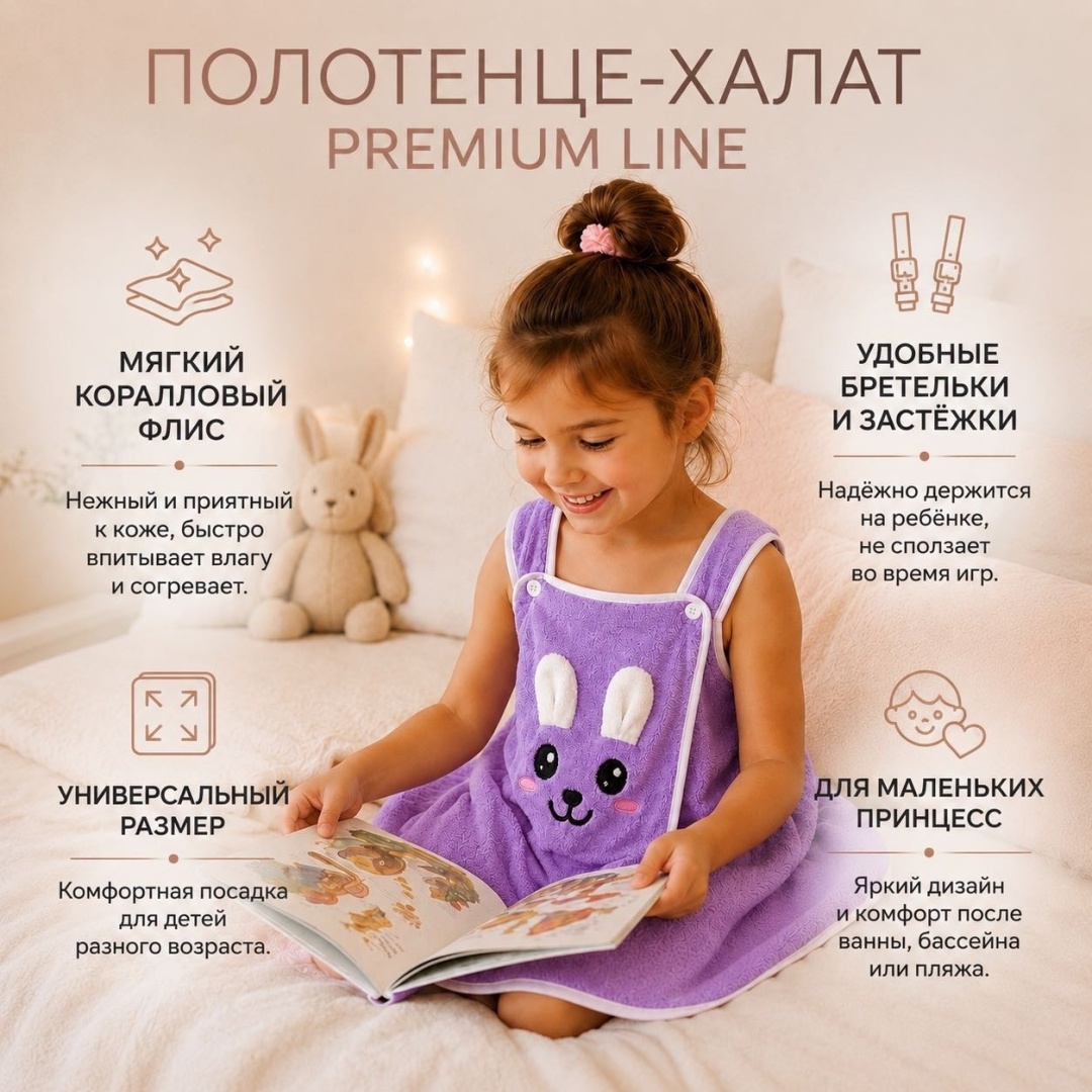 Флисовый халат сиреневый