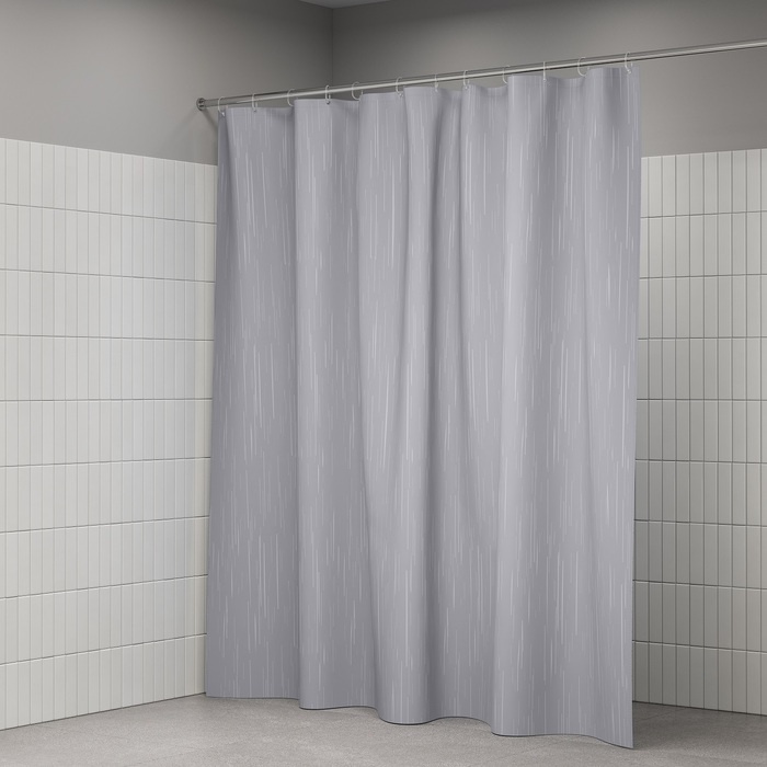 Штора для ванной IDDIS BD02P24i11 200x240 серый, полиэстер