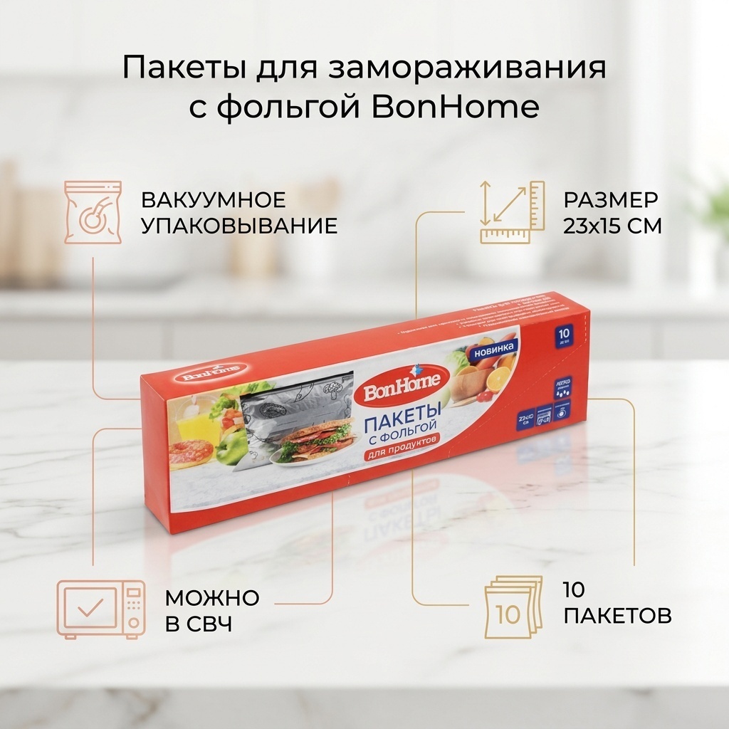 BonHome пакет 5025247 для замораживания, для хранения продуктов