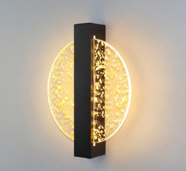 Бра настенный, накладной LED, черный, золотистый