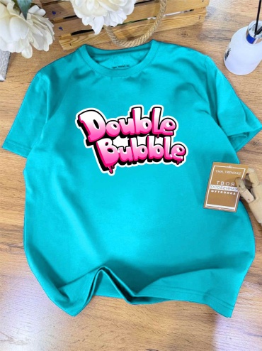 Футболка TMH_TREND.KZ Дабл Бабл Double Bubble бирюзовый