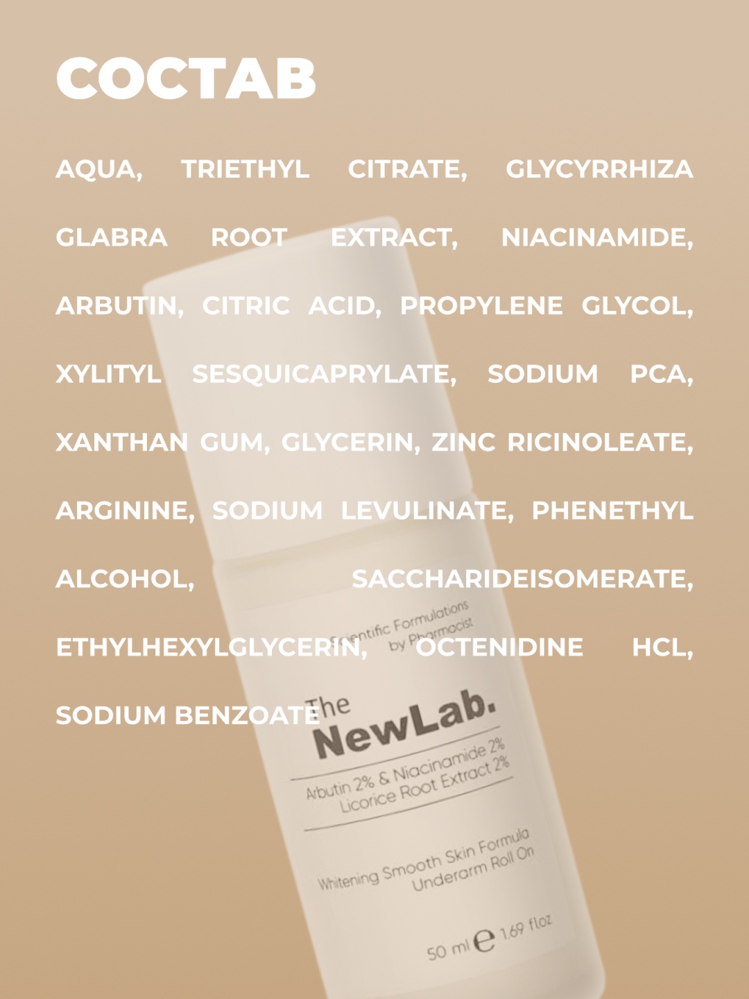 The NewLab Arbutin 2% & Niacinamide 2% Licorice Root Extract 2% Roll On сыворотка для тела 50 мл, фото 5