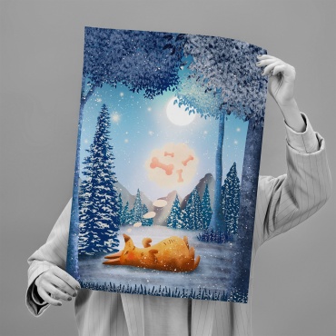 PEMIKAN CRAFT постер Собака мечтает о косточках 40x60 см
