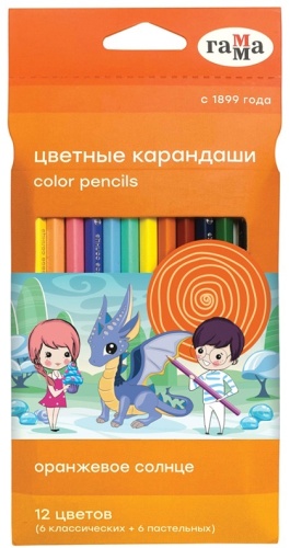 Цветной карандаш ГАММА форма шестигранная 12 шт