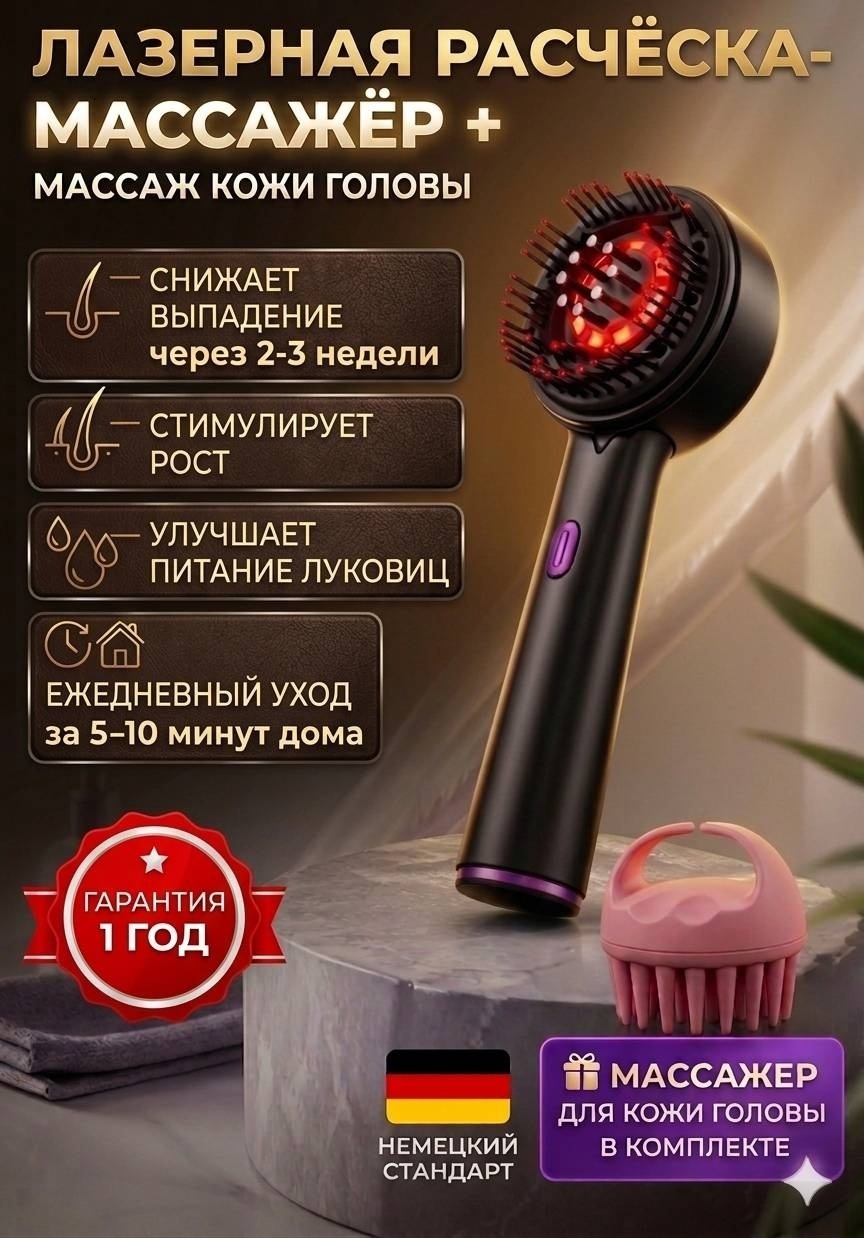 Florin микротоковый массажер, лазерная расческа, массажер для стимуляции роста волос