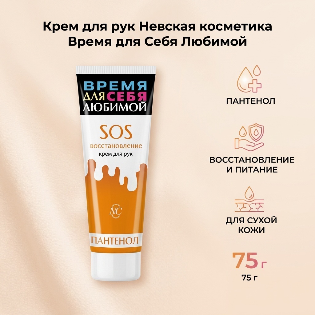 Невская косметика Время для Себя Любимой SOS восстановление крем для рук 75 г