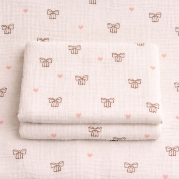 Пеленка муслиновая Bike.textile Sweet Bows, 1 шт, 80x100 см