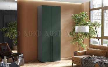 Распашной шкаф МИФ Норд, 80x223.6х51 см, графит, зеленый