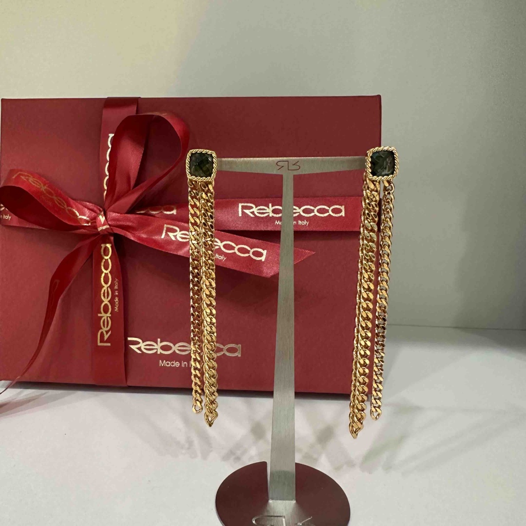 Серьги Rebecca бронза, кристаллы Swarovski