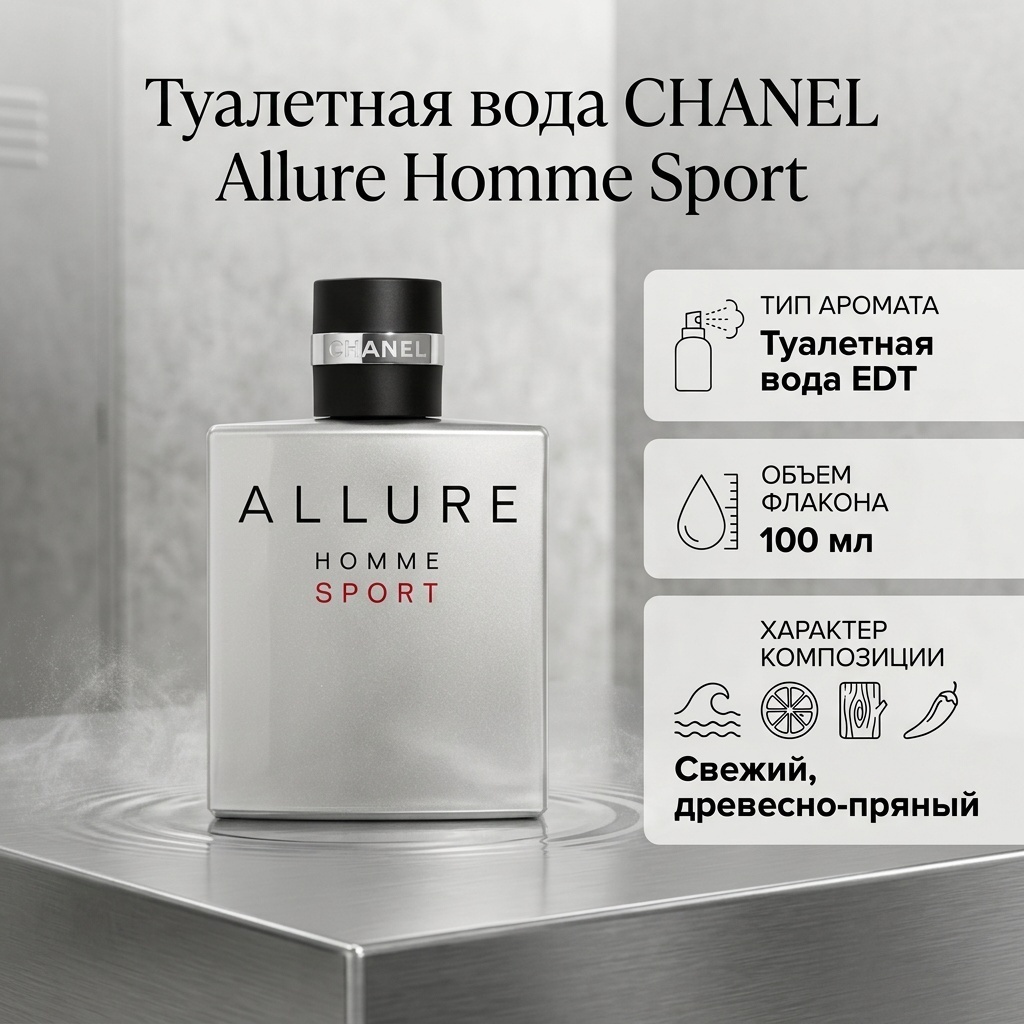 CHANEL Allure Homme Sport туалетная вода EDT 100 мл, для мужчин
