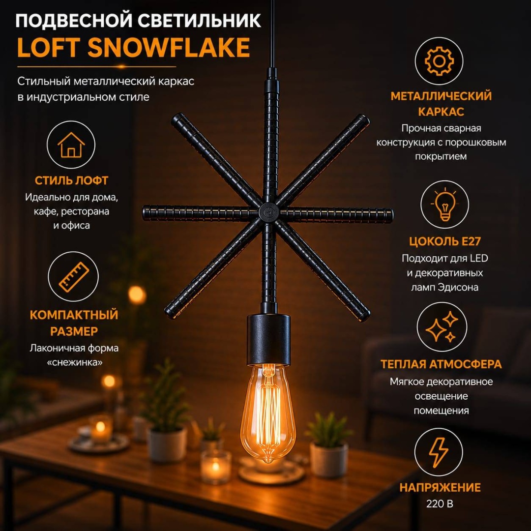 Светильник потолочный Loft E27 черный, золотистый, белый, серебристый, бронза, коричневый, разноцветный